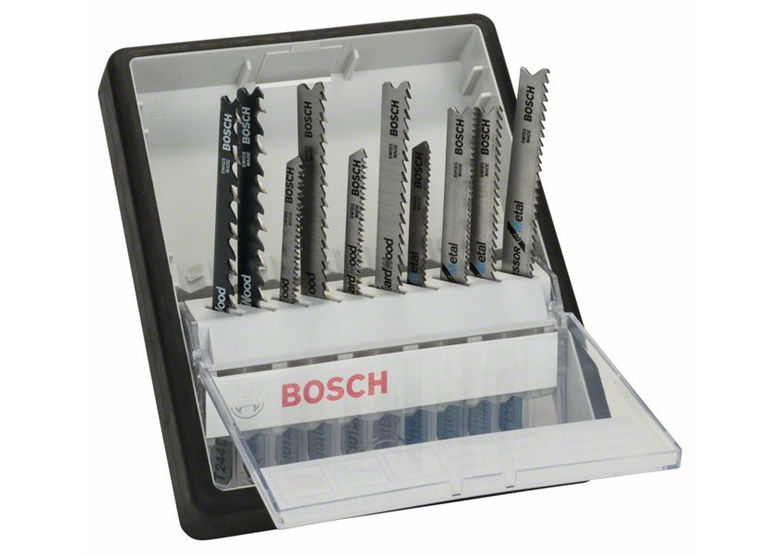 Set lame Robust Line da 10 pz. per seghetto alternativo Wood and Metal, attacco a T Bosch 2607010542