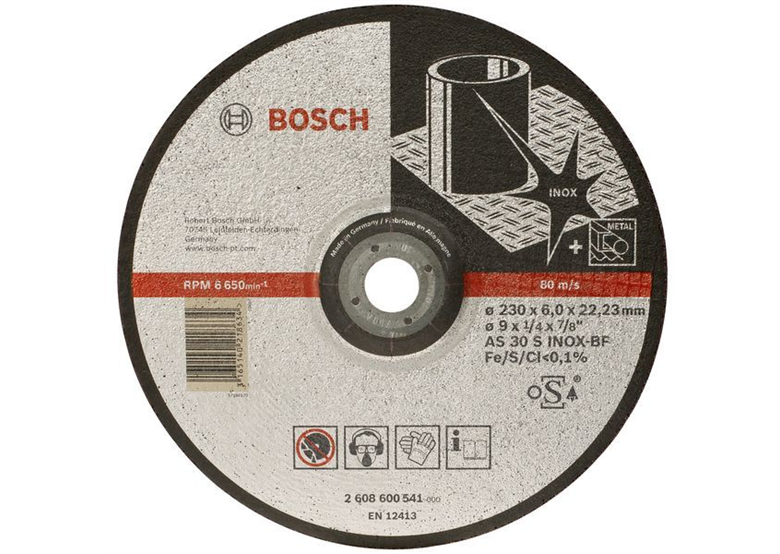 Disco abrasivo Inox AS 30 S INOX BF, 230 mm, 22,23 mm, 6 mm Bosch 2608600541
