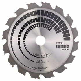 Lama per sega circolare Construct Wood 235x30/25mm T16 Bosch 2608640636