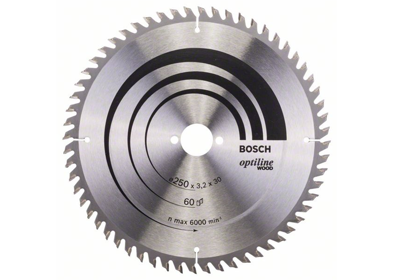 Lama per sega circolare Optiline Wood 250x30mm T60 Bosch 2608640665
