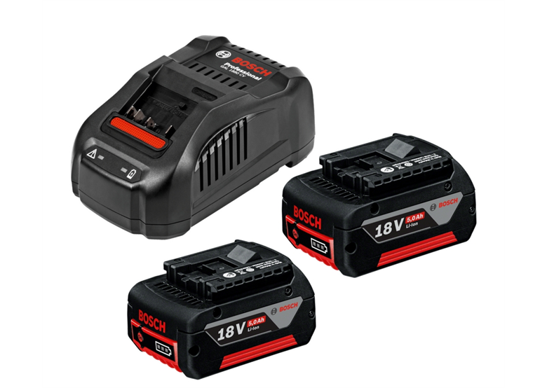 Batterie 18V 5,0Ah (x2) e caricabatterie Bosch GBA + GAL 1880 CV