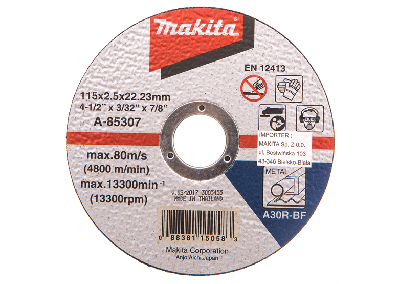 Disco da taglio 115 x2,5 x 22 mm Makita A-85307