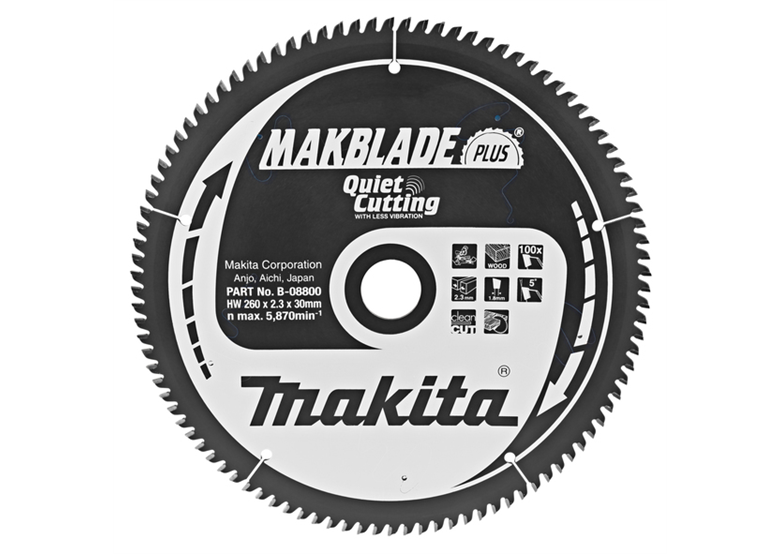 Disco dentato per il legno 260x30mm T100 Makita B-08800
