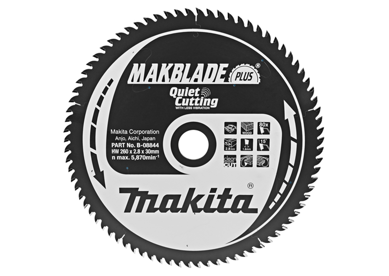 Disco dentato per il legno 260x30mm T80 Makita B-08844