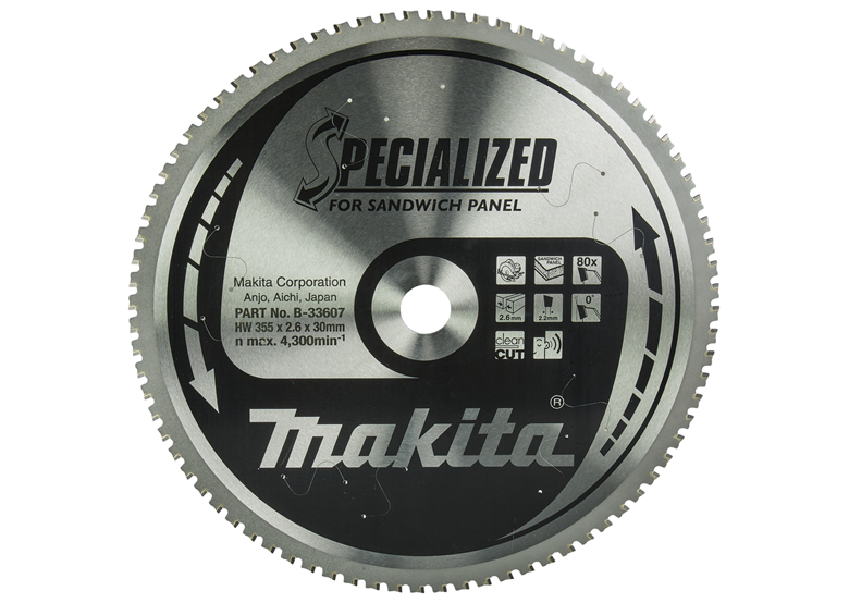 Disco da taglio specializzato 355x30mm, 80Z Makita B-33607