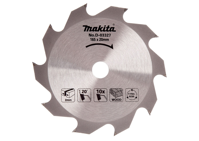 Disco da taglio per legno HM Makita D-03327 165x20mm T10 Makita D-03327