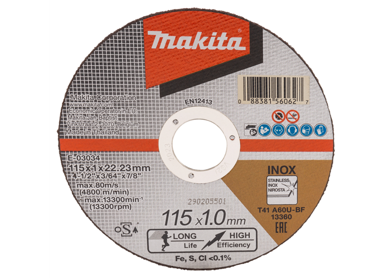 Disco da taglio extra sottile 115x22 mm Makita E-03034