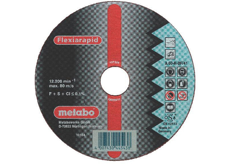 Disco da taglio Flexiarapid A 30-R 230×1,9×22,2mm per l'acciaio uinox Metabo 616185000