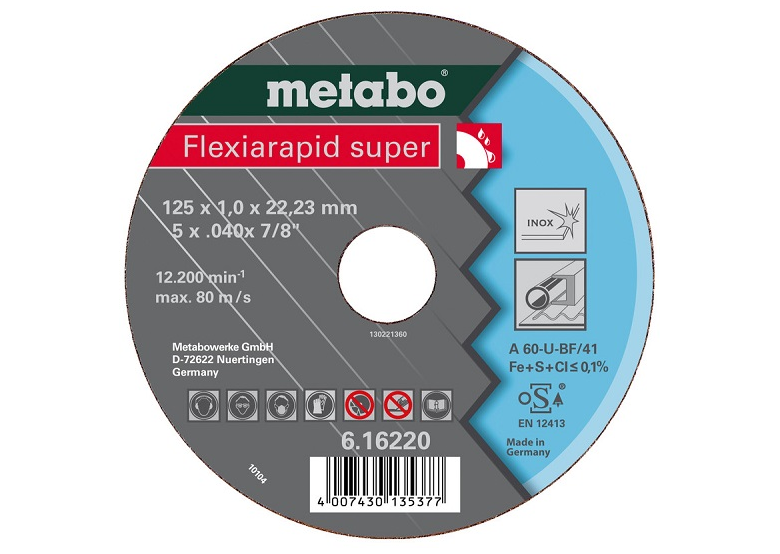 Disco di taglio Flexiarapid super A 46-U  150×1,6×22,2mm Metabo 616224000
