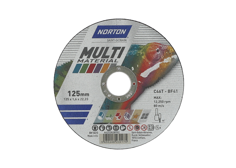 Disco da taglio universale 125x22,23 mm Norton MULTI MATERIAL