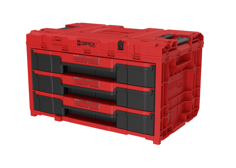 Scatola con cassetti Qbrick System ONE 2.0 DRAWER 3 TOOLBOX EXPERT RED Ultra HD Custom
