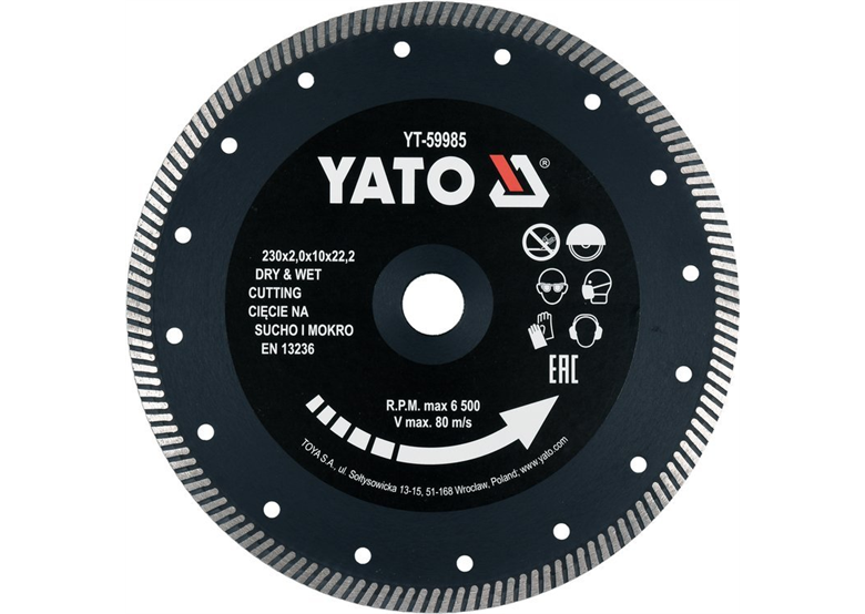 Disco diamantato in gres 230mm Yato Turbo