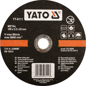 Disco da teglio metalli 115 x 2,5 x 22 mm Yato YT-5921