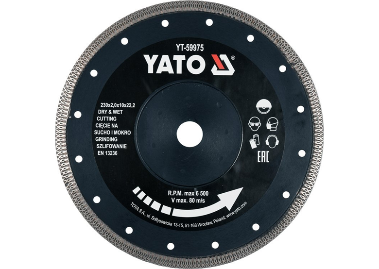 Disco in ceramica diamantata 230x22,2mm Yato YT-59975