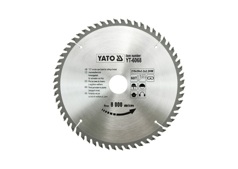 Disco circolare 210x30mm T60 Yato YT-6068