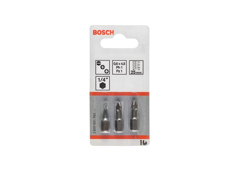 Set di bit di avvitamento Extra Hart (PZ) PZ1, PZ2, PZ3, 25 mm Bosch 2607001753