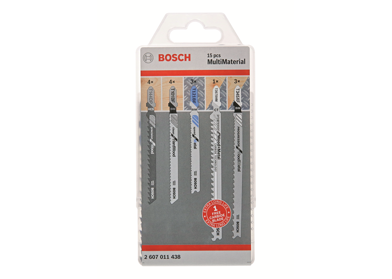 Set di lame in metallo e legno 15 pezzi. Bosch 2607011438