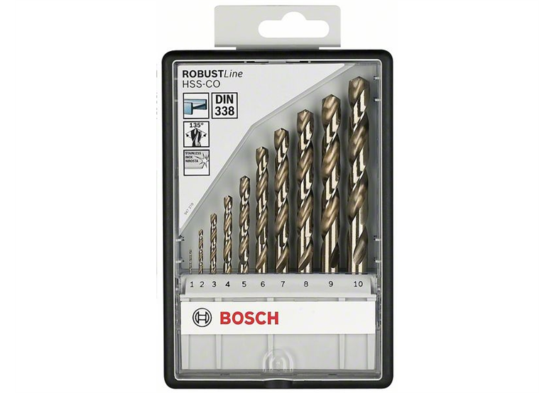 Set da 10 punte per metallo Robust Line HSS-Co Bosch 2607019925