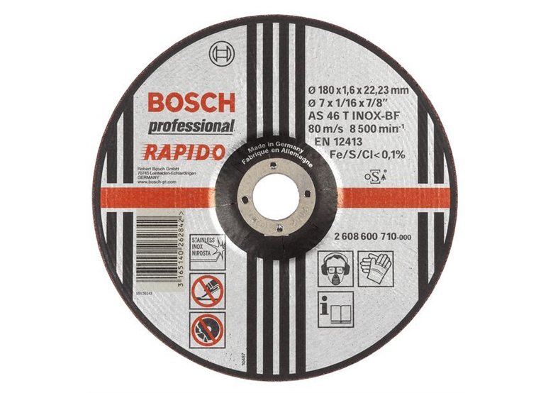 Mola da taglio a centro depresso Expert for Inox – Rapido Bosch 2608600710