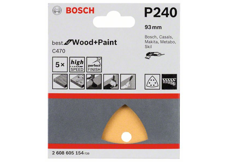 Carta abrasiva C470, 5pz. Bosch 2608605154