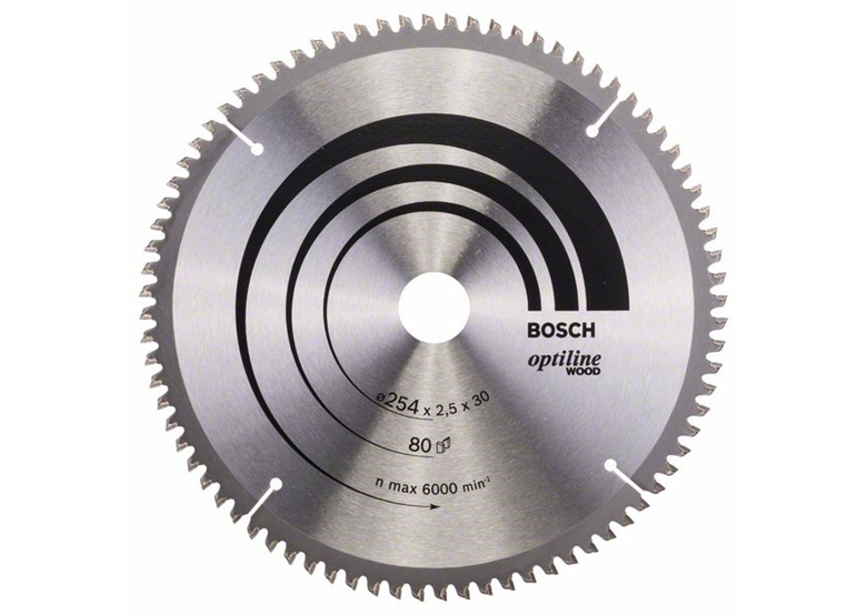 Lama per sega circolare Optiline Wood 254x30mm T80 Bosch 2608640437
