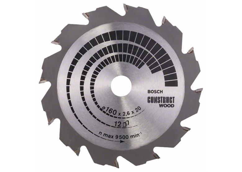 Lama per sega circolare Construct Wood 160x20/16mm T12 Bosch 2608640630
