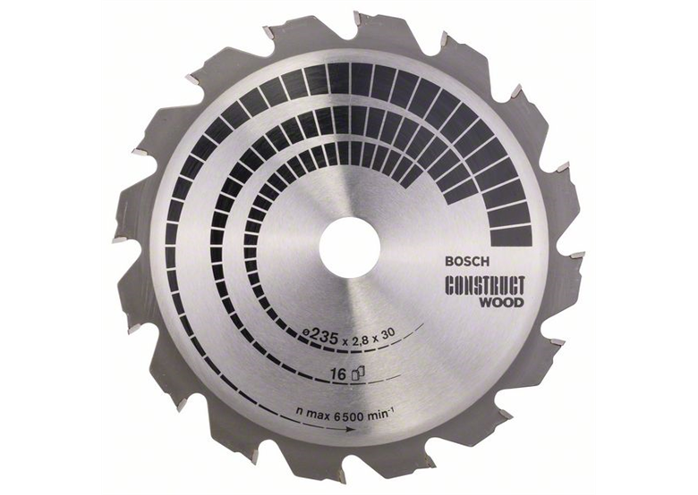 Lama per sega circolare Construct Wood 235x30/25mm T16 Bosch 2608640636