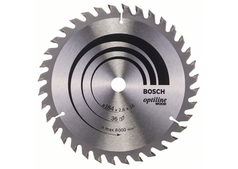 Lama per sega circolare Optiline Wood 184x16mm T36 Bosch 2608640818