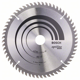 Lama per sega circolare Optiline Wood 235x30/25mm T60 Bosch 2608641192