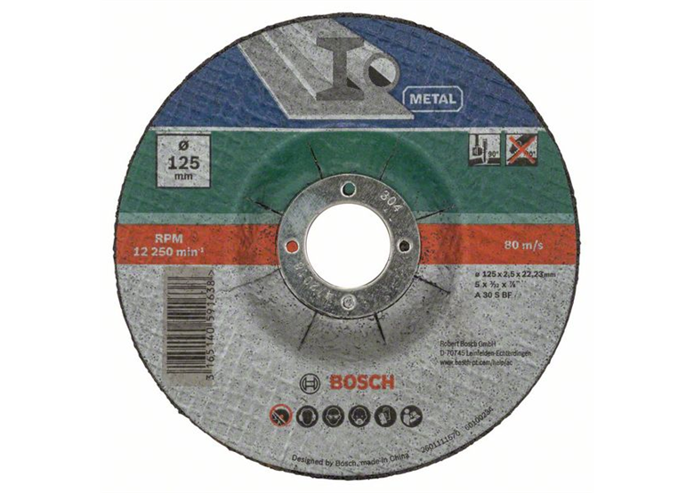 Disco di corindone in metallo 125 mm, 5 pezzi. Bosch 2609256333