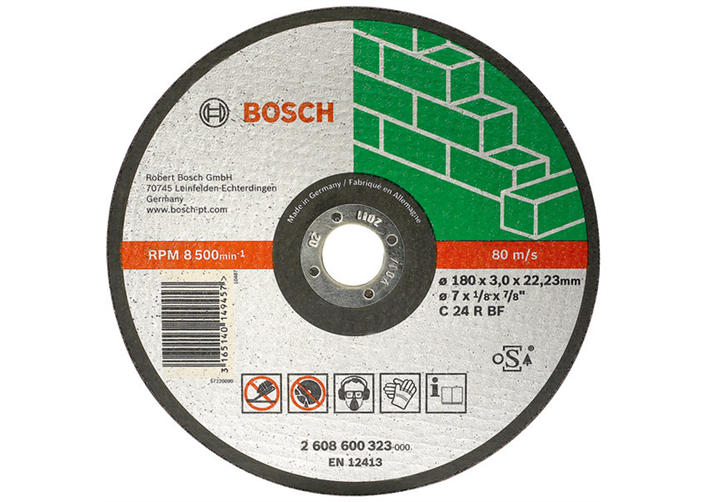 Disco da taglio, piatto, per la pietra 115x22,23x2,5mm Bosch C 24 R BF