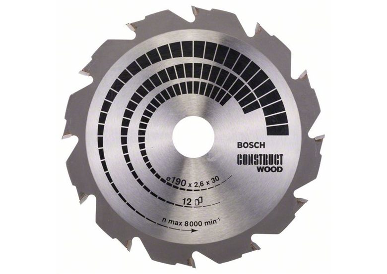 Lama per sega circolare Construct Wood 190x30mm T12 Bosch Construct Wood