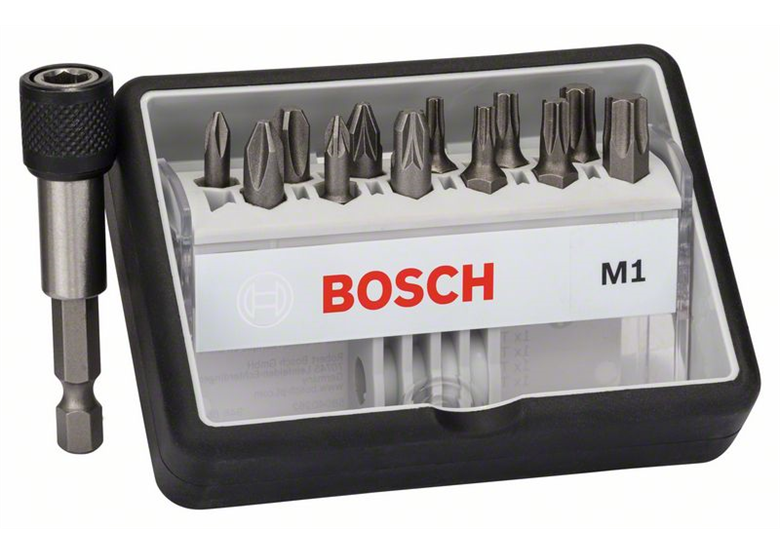 Set Robust Line di bit di avvitamento M Extra Hard, 12 +1 pz. Bosch Extra Hart Robust Line M1