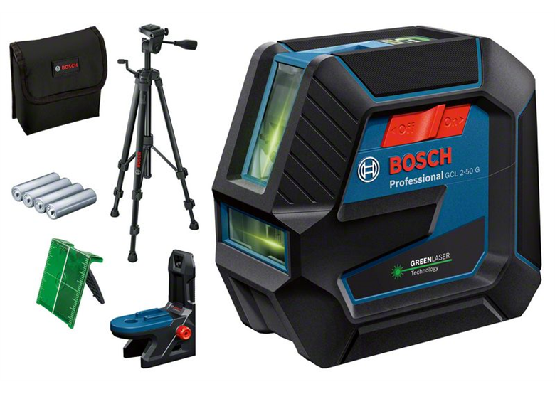 Livella laser con treppiede Bosch GCL 2-50 G/BT 150