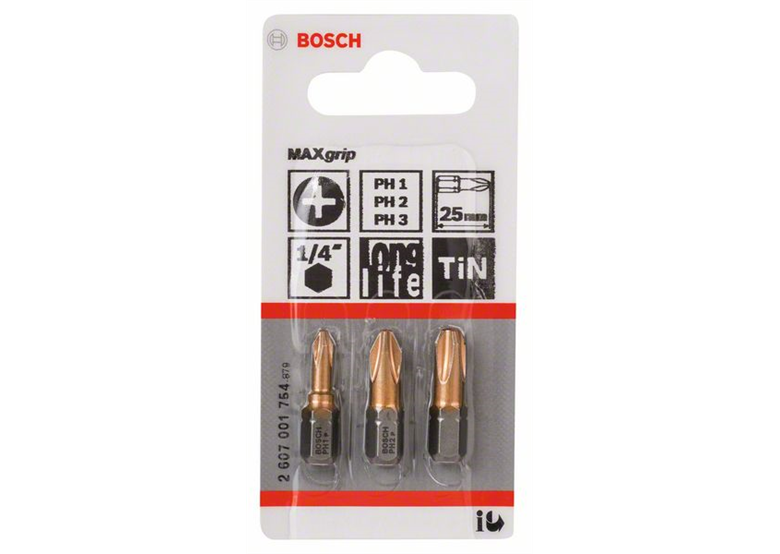 Set di bit da 3 pezzi Bosch Robust Line M Max Grip