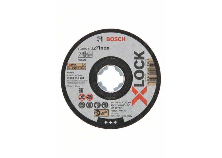 Mola da taglio X-Lock 115mm Bosch Standard for Inox