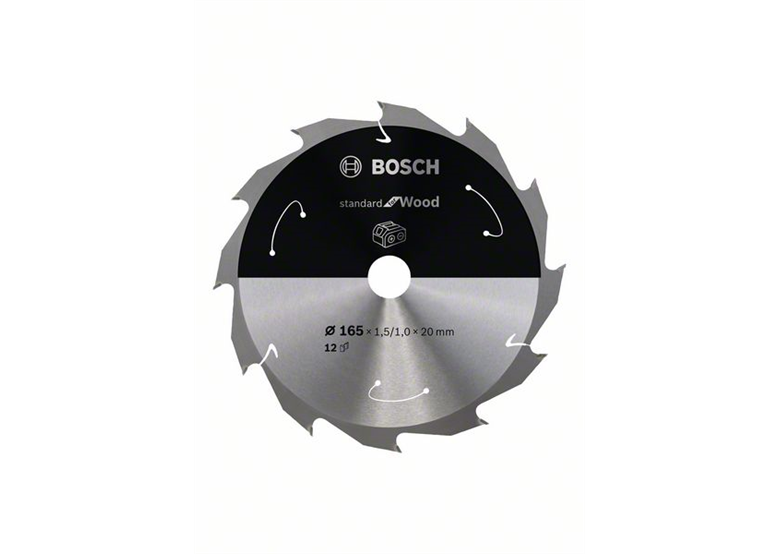 Lama per sega circolare 165x20mm, 12 Bosch Standard for Wood