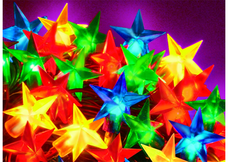 Lampadine per l'albero di Natale stelle multicolor 50 pezzi Bulinex 31-521