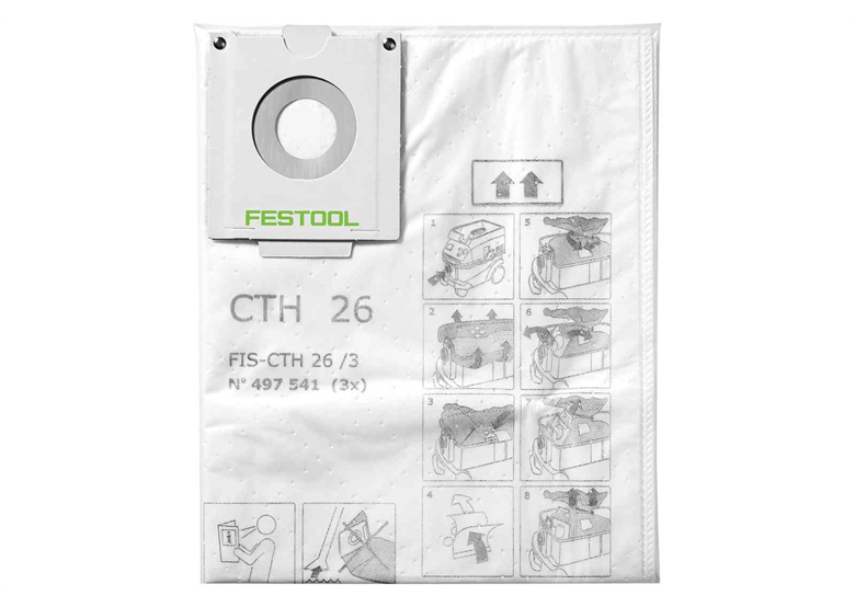 Sacchetto filtro di sicurezza 3pz. Festool FIS-CTH 26/3