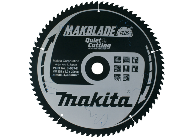 Disco da taglio per il legno - taglio preciso 355x30mm T80 Makita B-08741