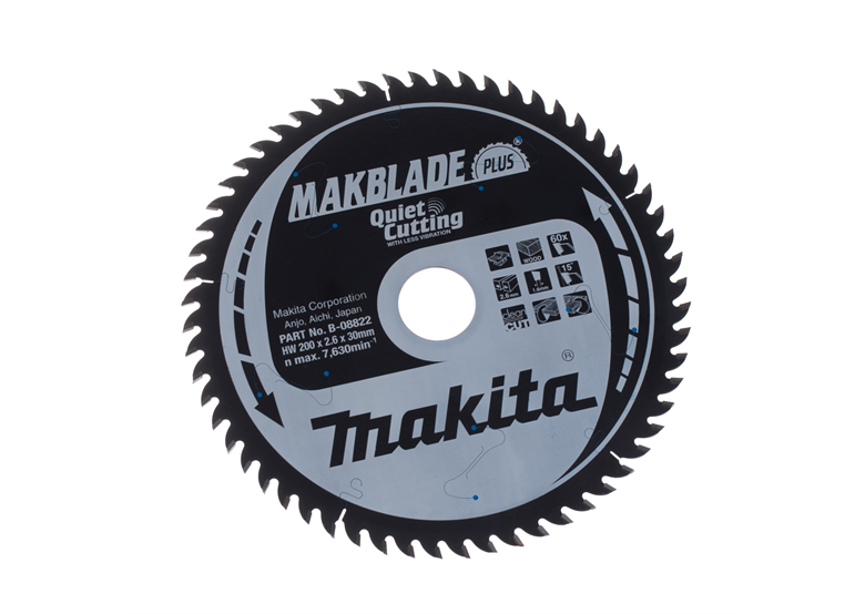 Disco dentato per legno - taglio preciso 200x30mm T60 Makita B-08822