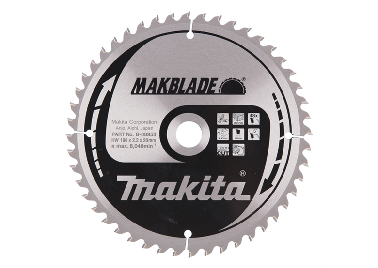 Disco MAKBLADE MSM19048E 190x20mm T48 Makita B-08953
