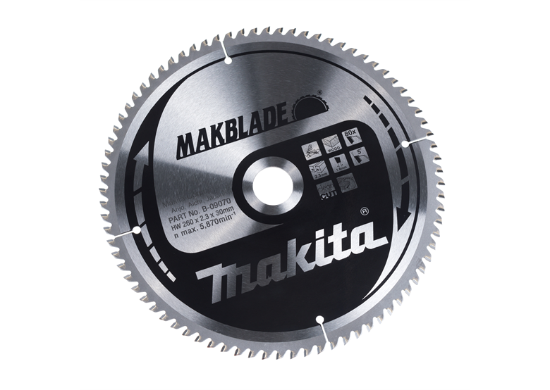Disco MAKBLADE MSF26080G 260x30mm T80 Makita B-09070