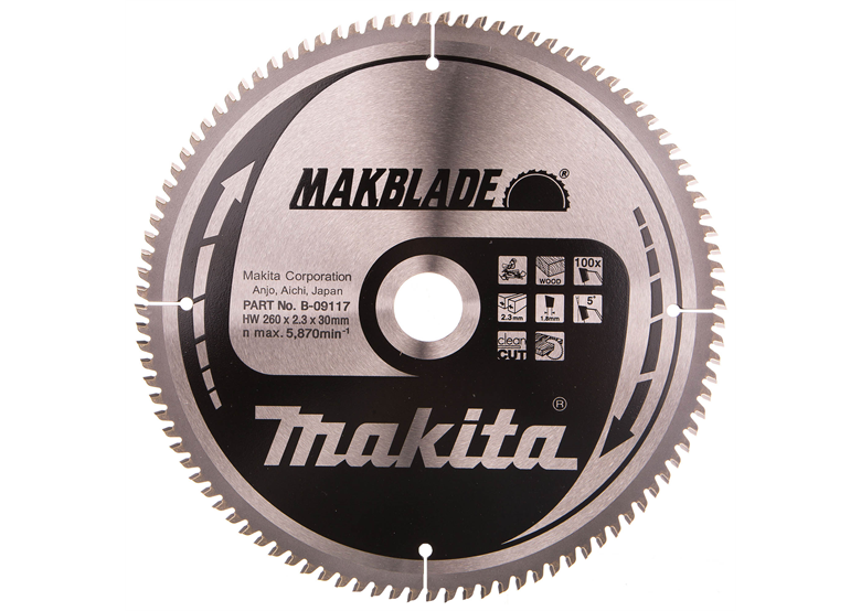 Disco MAKBLADE MSXF260100G 260x30mm T100 Makita B-09117