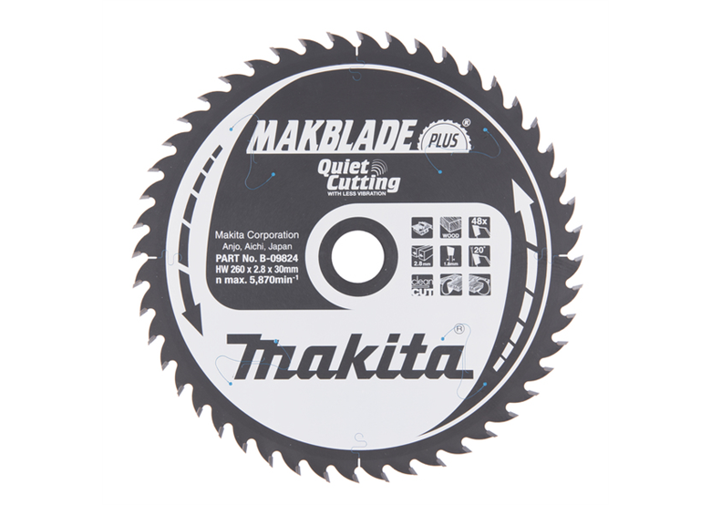 Disco dentato per il legno 260x30mm T40 Makita B-09824