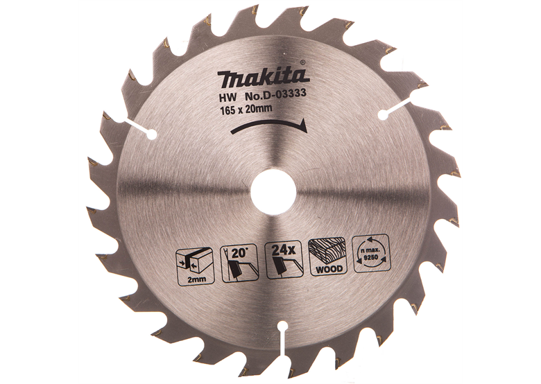 Disco da taglio per legno HM Makita D-03333 165x20mm T24 Makita D-03333
