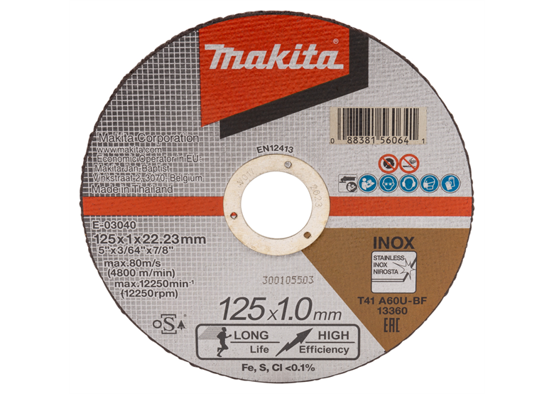 Disco da taglio extra sottile 125x22,2mm Makita E-03040