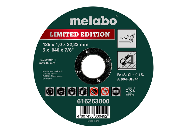 Disco da taglio 125x22,23 mm Metabo 616263000