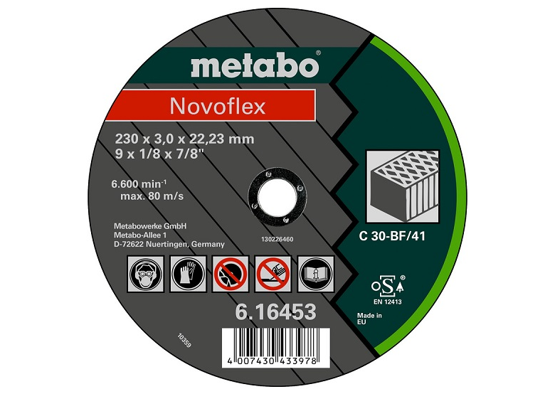 Disco da taglio Novoflex C 30 125×2,5×22,2mm per pietre Metabo 616428000