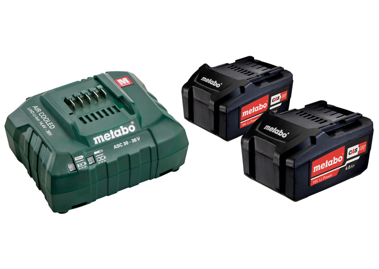Set di 2 batterie 18V Li-Power 4.0Ah con caricabatterie ASC 30-36V Metabo 685050000